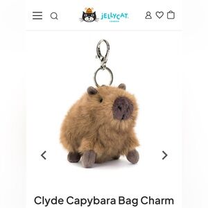 New with Tags Jellycat Clyde Capybara Bag Charm